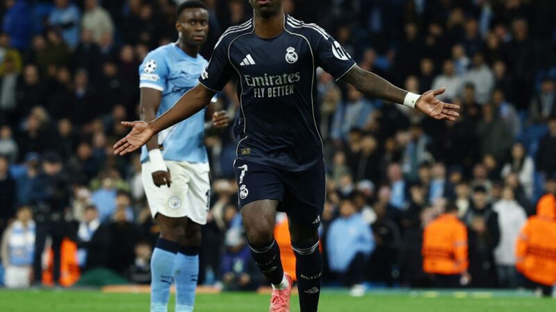 Liga dos Campeões: Vini Júnior marca dois e Real despacha City