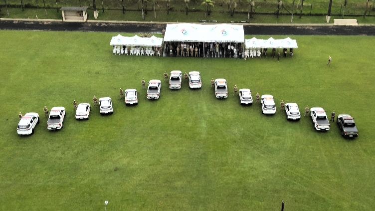 Polícia Militar de Forquilhinha recebe nova viatura para reforçar patrulhamento rural