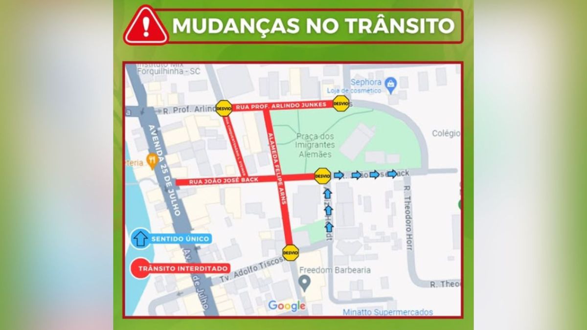 Com bloqueio de ruas, Heimatfest altera trânsito na região central de Forquilhinha: confira mudanças
