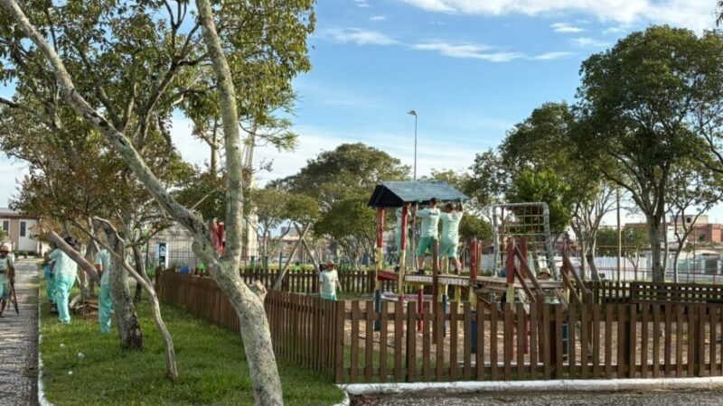 Iniciam as obras do novo parquinho infantil em formato de avião na Cidade Alta