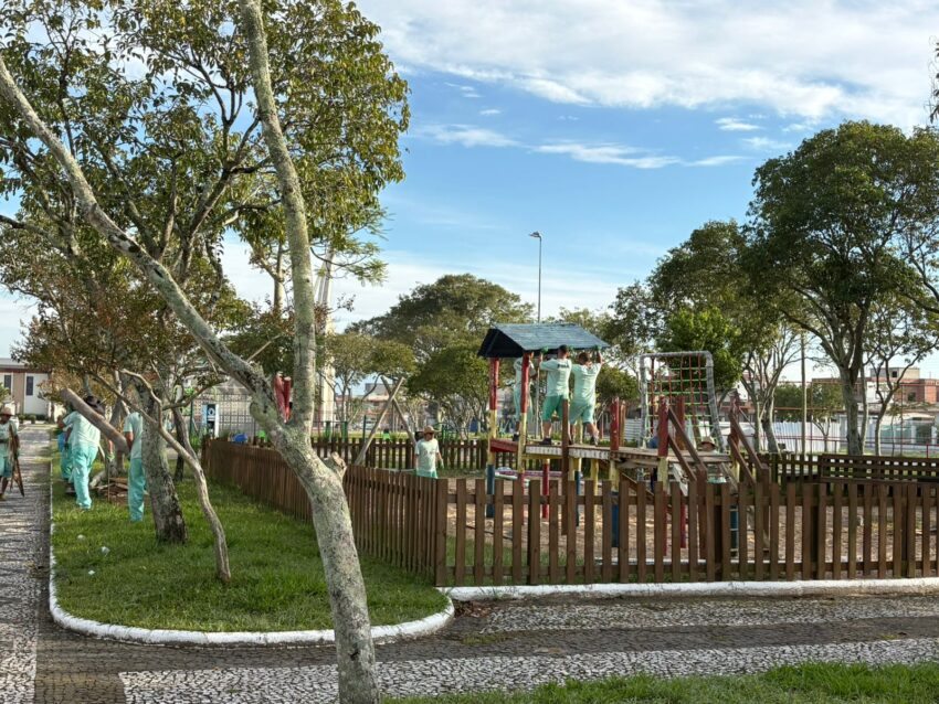 Iniciam as obras do novo parquinho infantil em formato de avião na Cidade Alta