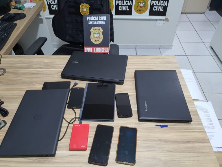 Polícia Civil prende em Balneário Arroio do Silva investigado por crimes de armazenamento e compartilhamento de material de abuso sexual infantojuvenil