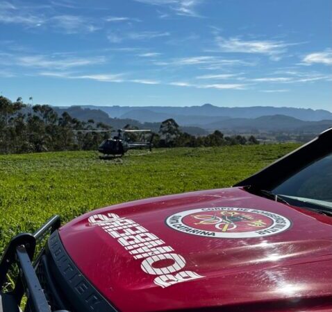 Homem baleado em mata fechada mobiliza operação de resgate aéreo e caso será investigado em Turvo