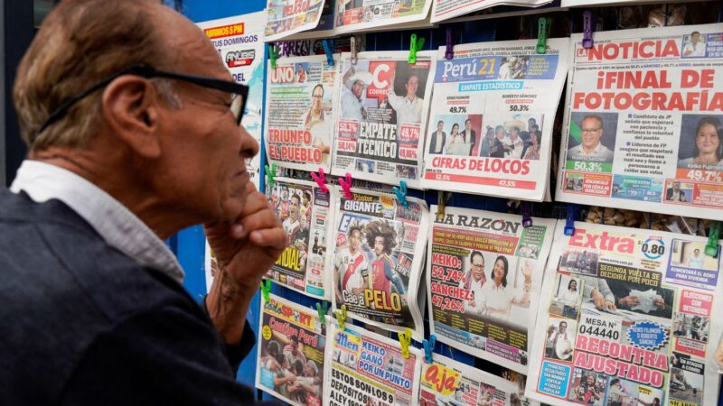 Eleição no Peru: Sánchez à frente de Fujimori por apenas 19 mil votos