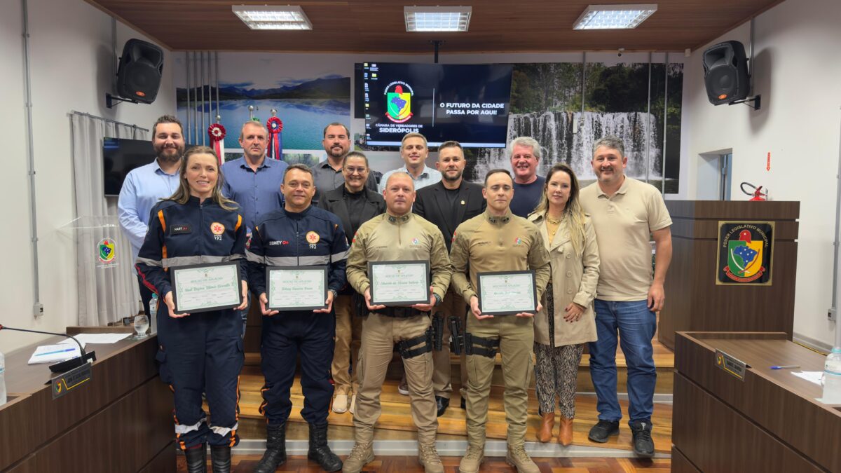 Câmara de Siderópolis homenageia profissionais do SAMU e da Polícia Militar por atuação em parto de emergência – Siderópolis Notícias