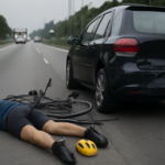 ciclista morre após colisão retratada em capa 16:9, sem textos, na marginal da BR-101 em Araranguá