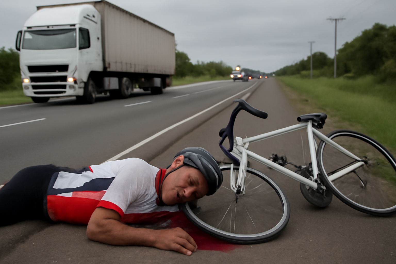 Capa horizontal 16:9, sem textos; representa identificado francisco sales soares, ciclista atropelado na BR-101 Araranguá