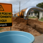 Imagem de interrupção abastecimento água araranguá, com Loteamento Alliance sem fornecimento nesta segunda.