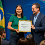Capa horizontal 16:9: araranguá alcança sucesso ideb em 2025, com destaque em evento educacional nacional.