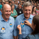 Capa com adesivaço reúne apoiadores fortalecer na campanha de Evandro Scaini e José Milton em Santa Catarina.