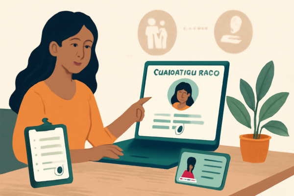 Capa horizontal 16:9 representando cadastro único atualize seus dados para acesso a benefícios sociais essenciais.