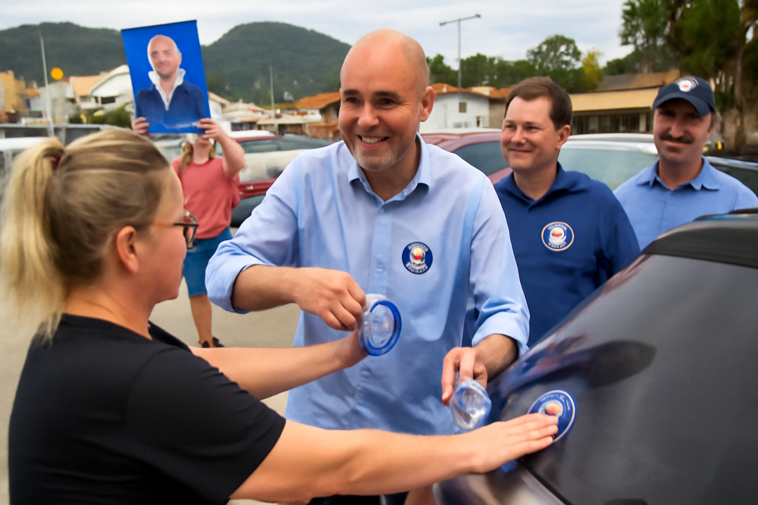 evandro scaini intensifica agenda retratada em capa 16:9 com adesivaços e encontros em Santa Catarina.
