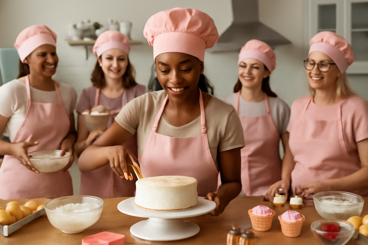 Imagem de capa 16:9 para curso confeitaria abre novas oportunidades, retratando mulheres em Meleiro empoderamento.