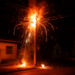 curto rede elétrica araranguá ilustrado como incêndio urbano que assusta moradores no Jardim das Avenidas.
