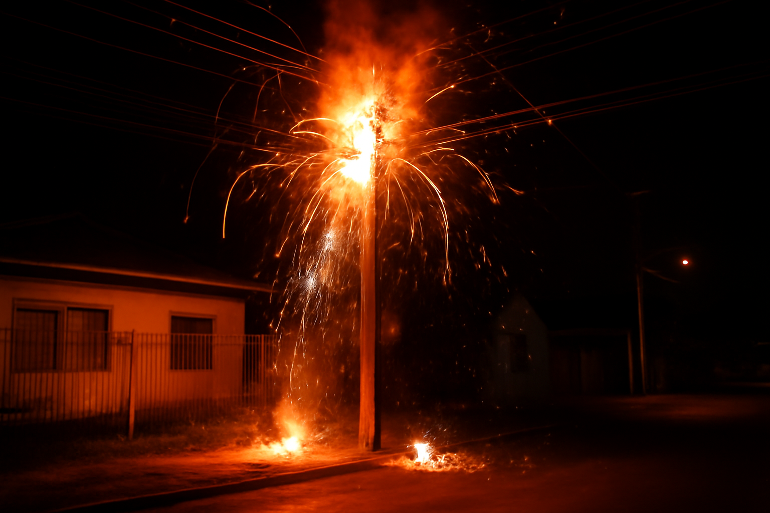 curto rede elétrica araranguá ilustrado como incêndio urbano que assusta moradores no Jardim das Avenidas.