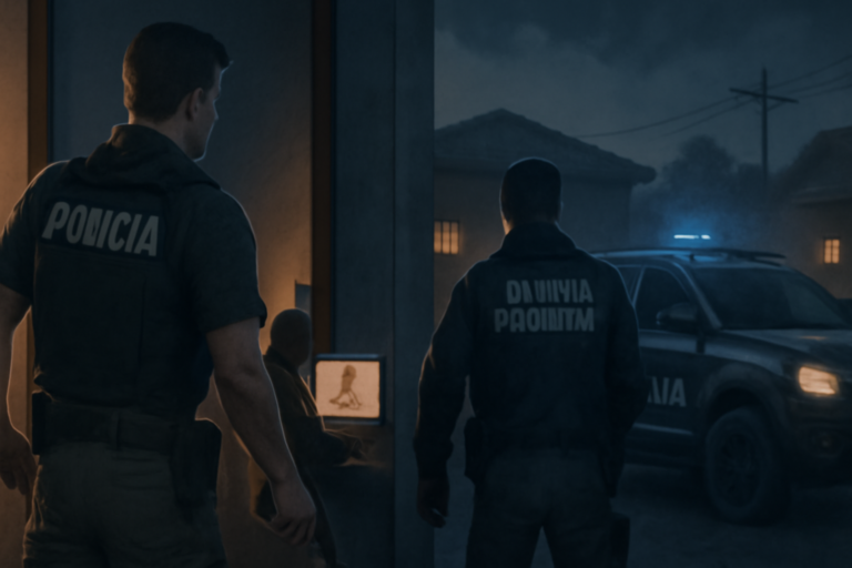 Capa horizontal 16:9, sem textos, representa operação 8216 digital footprint contra abuso infantojuvenil no Sul de Santa Catarina