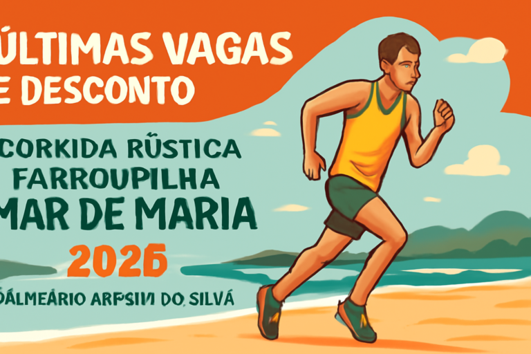Capa horizontal 16:9 sem textos escritos, representa corrida com foco em últimas vagas desconto corrida